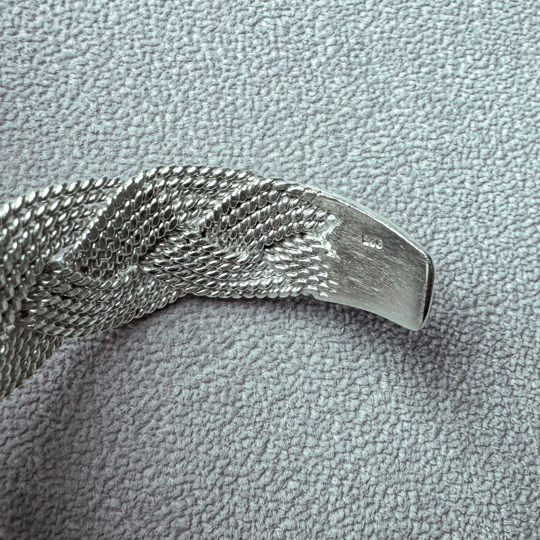 一点のみ KSBA8 カレンシルバー White 編上げバングル