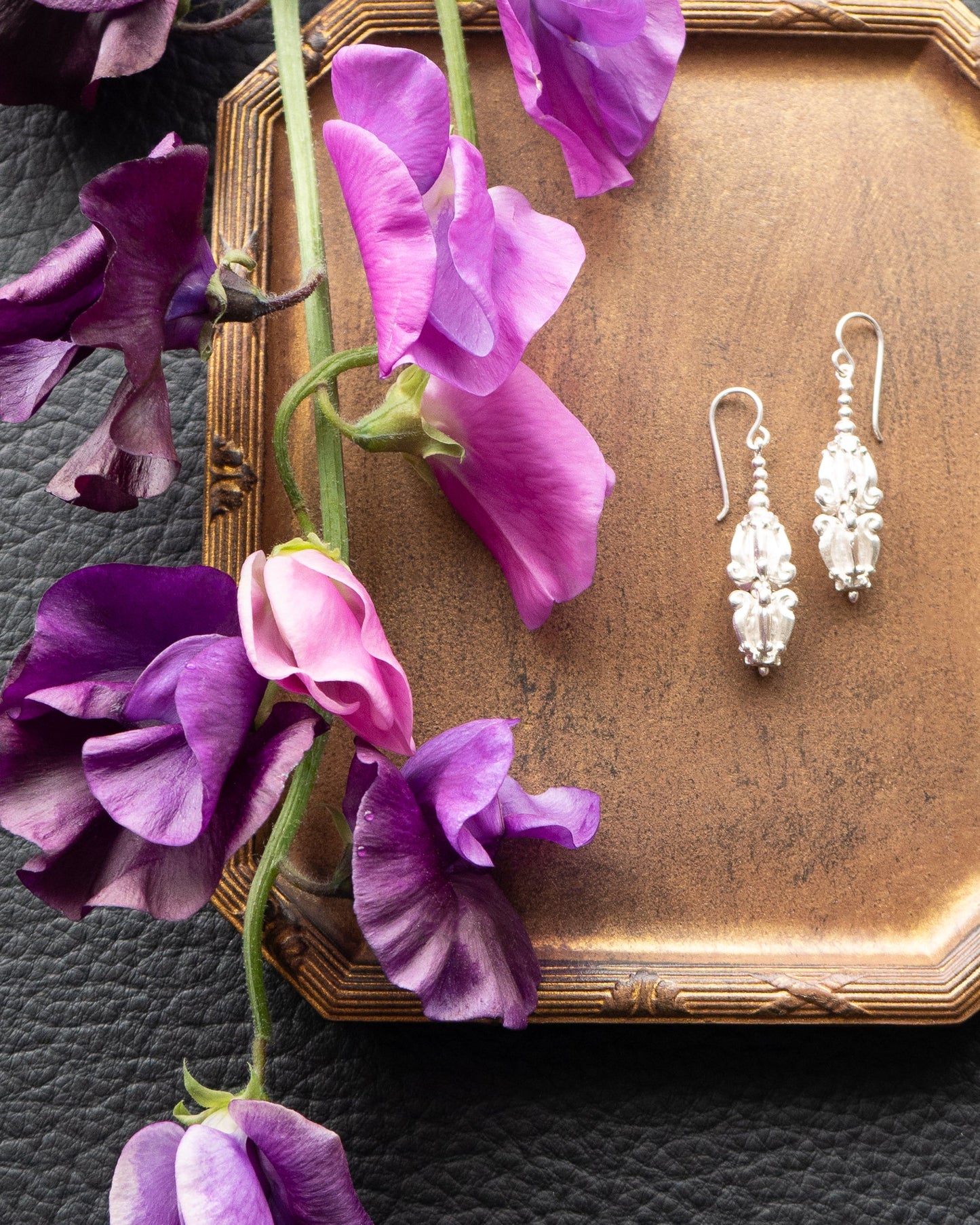 BLOOMINGオリジナルオーダー Crown Flowers Silver ピアス