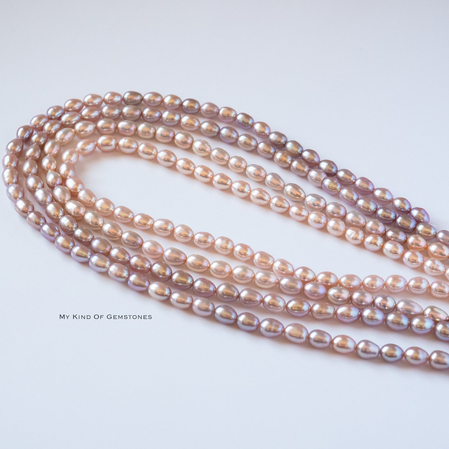 Freshwater Pearl Natural Color Light Pink Rice Beads 1Strand