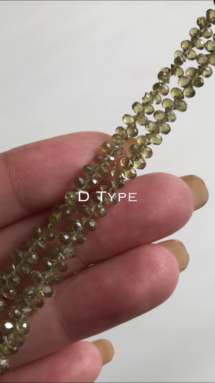 Rare African Demantoid Garnet Faceted Drop 1 Strand