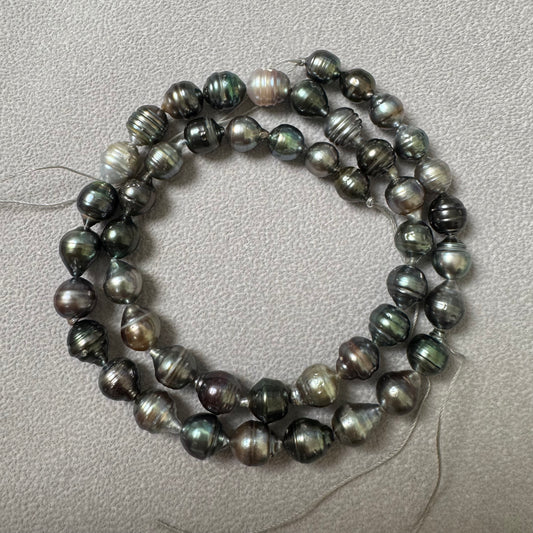 黒蝶真珠  バロック マルチカラー Cタイプ　1連