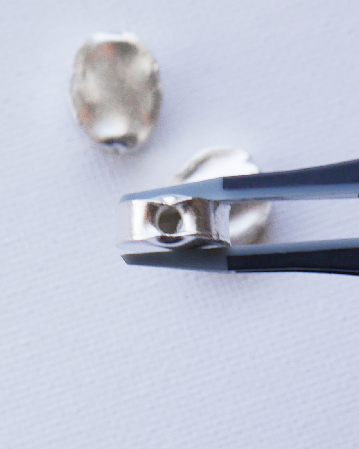 KSB122	カレンシルバー ビーズ フラットオーバルビーズ　3Pcs