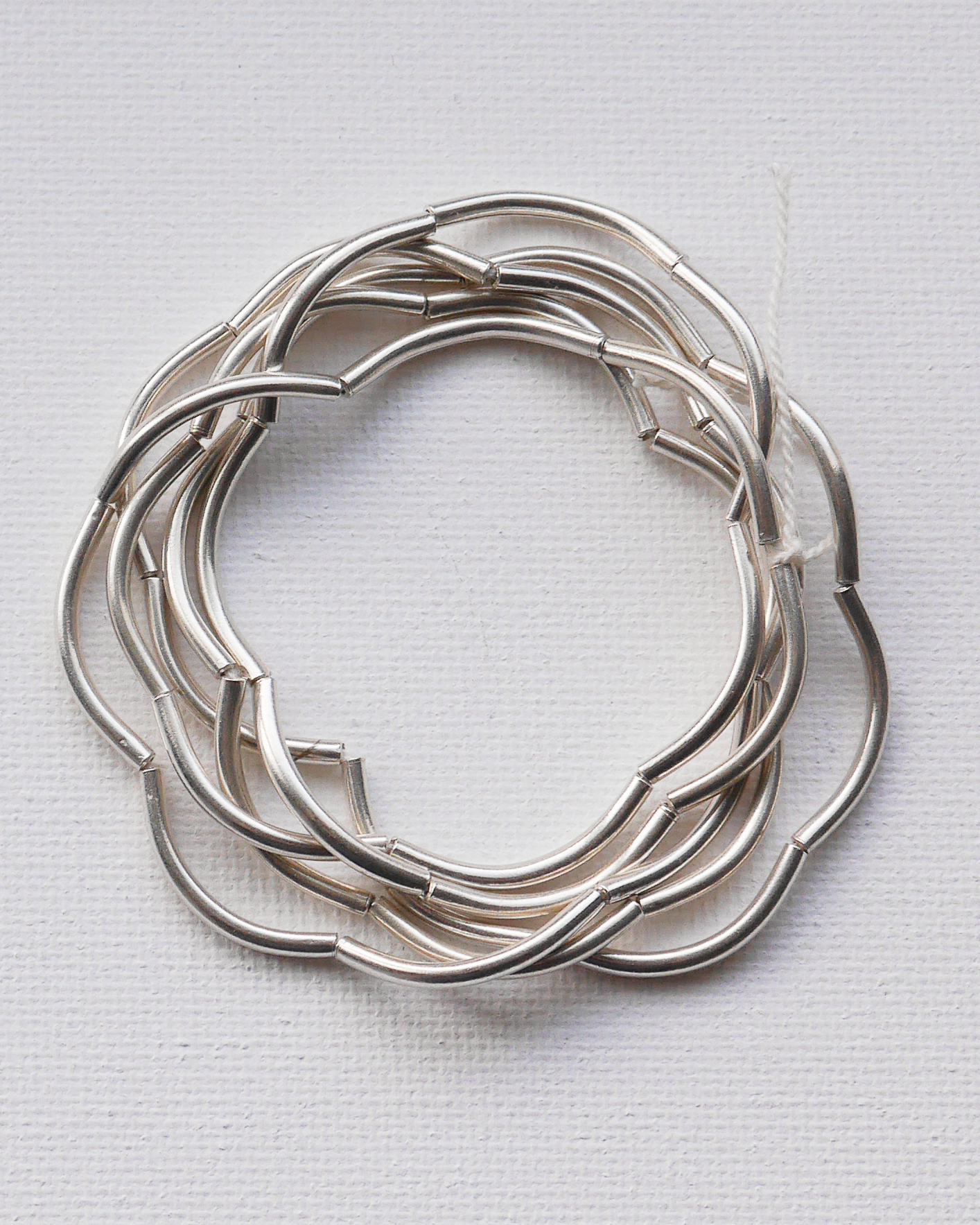 KSB138　カレンシルバー ビーズ プレーンチューブ 1連