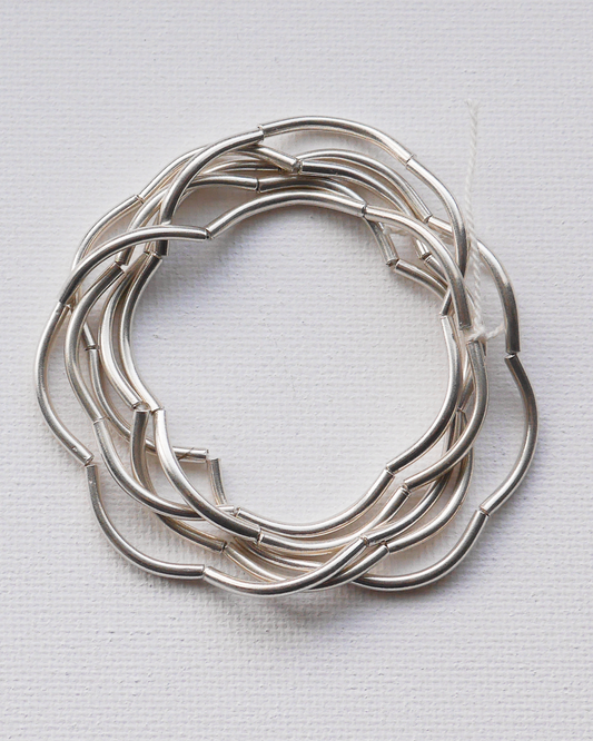 KSB138　カレンシルバー ビーズ プレーンチューブ 1連