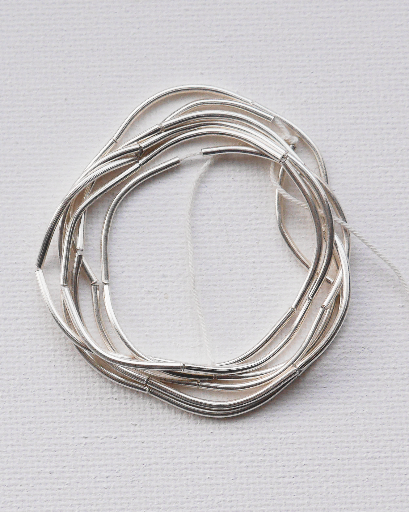 KSB137　カレンシルバー ビーズ プレーンチューブ小 1連