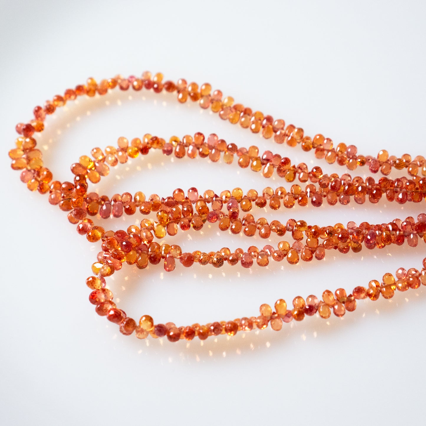 Rare Orange &amp; Red Sapphire Teardrop