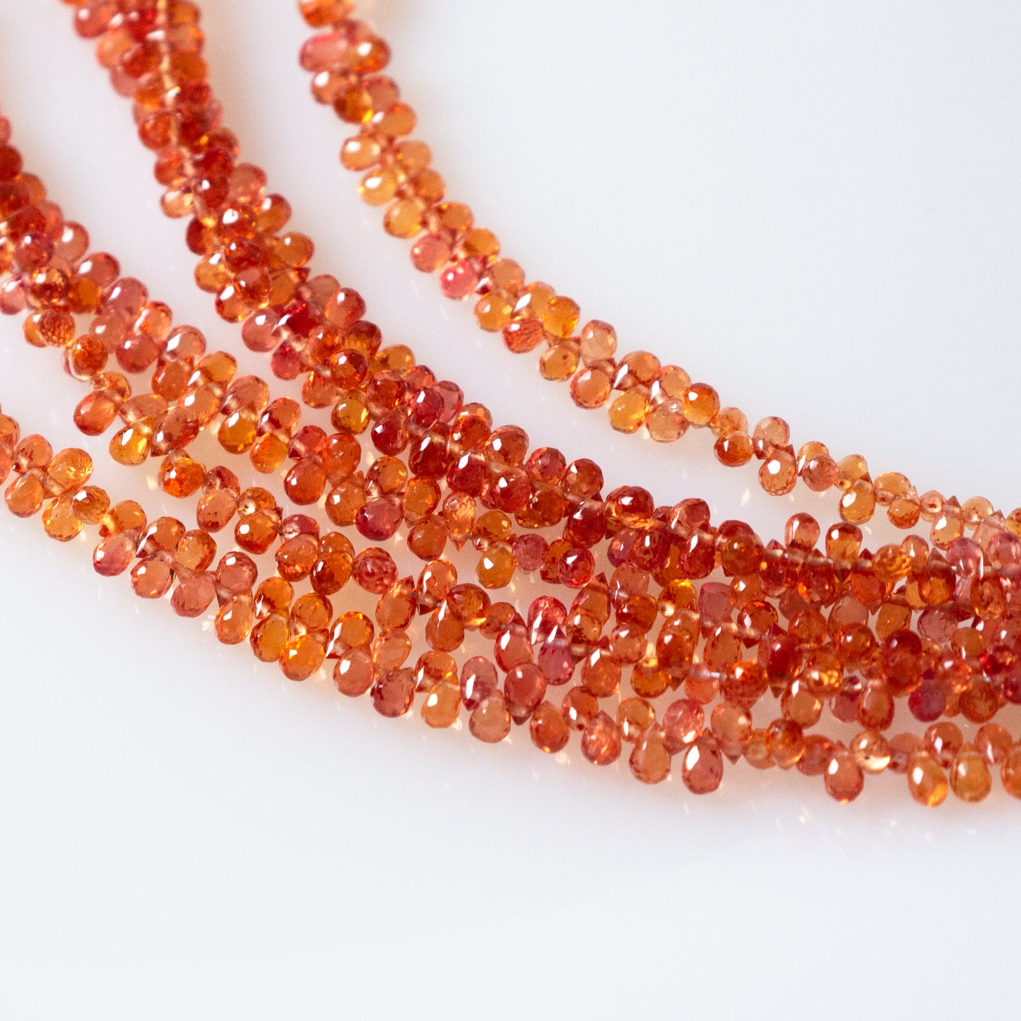 Rare Orange &amp; Red Sapphire Teardrop