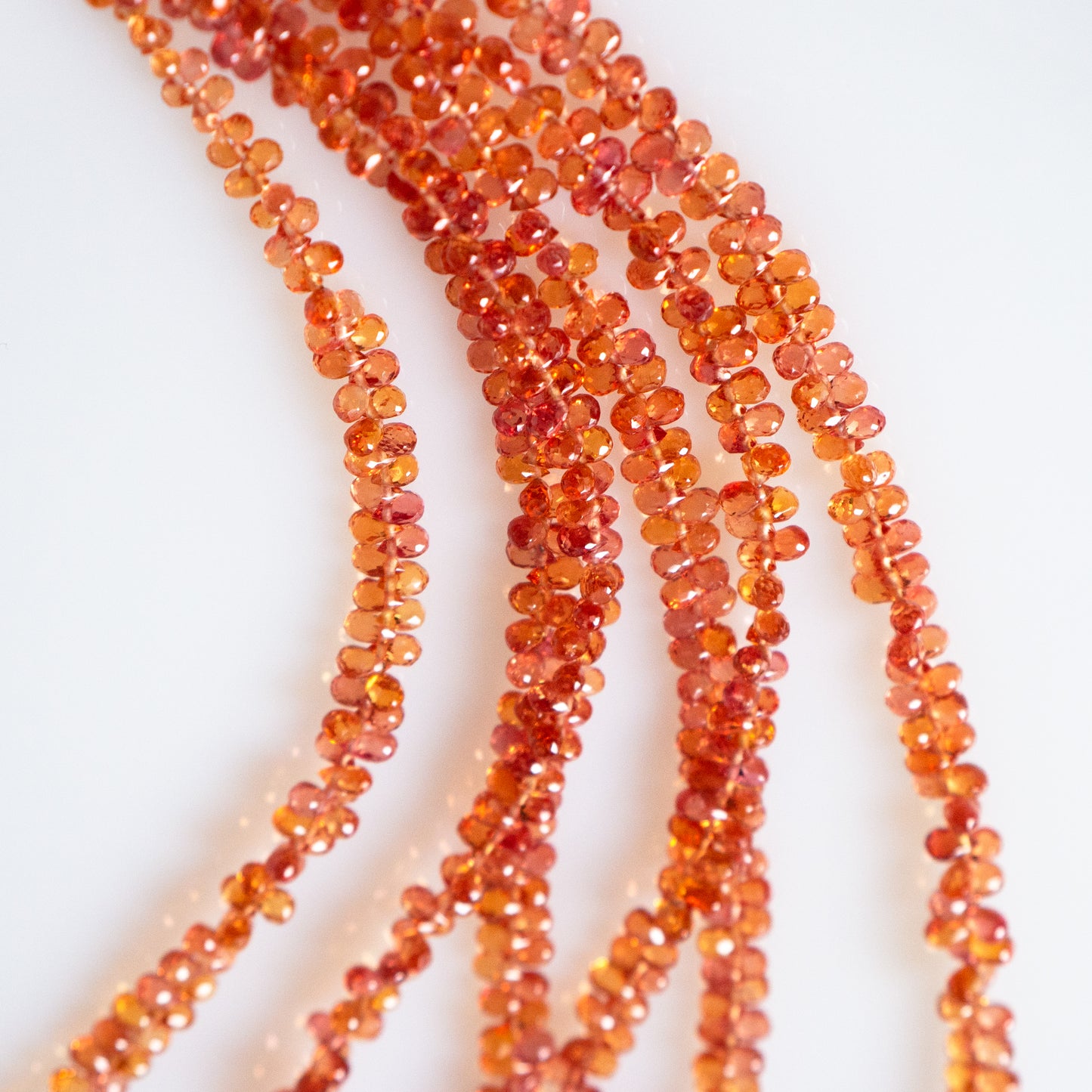 Rare Orange &amp; Red Sapphire Teardrop