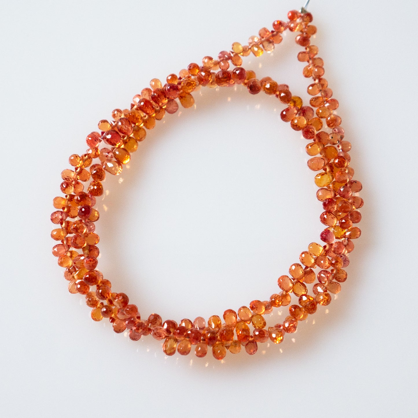 Rare Orange &amp; Red Sapphire Teardrop
