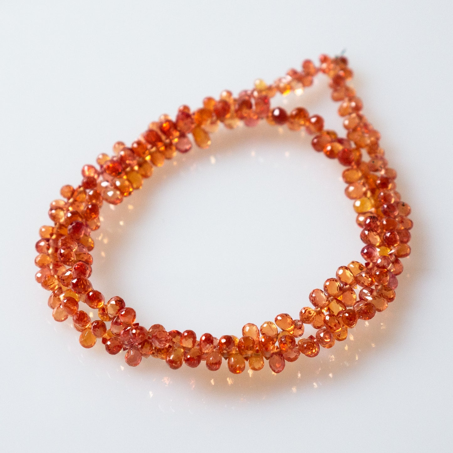 Rare Orange &amp; Red Sapphire Teardrop