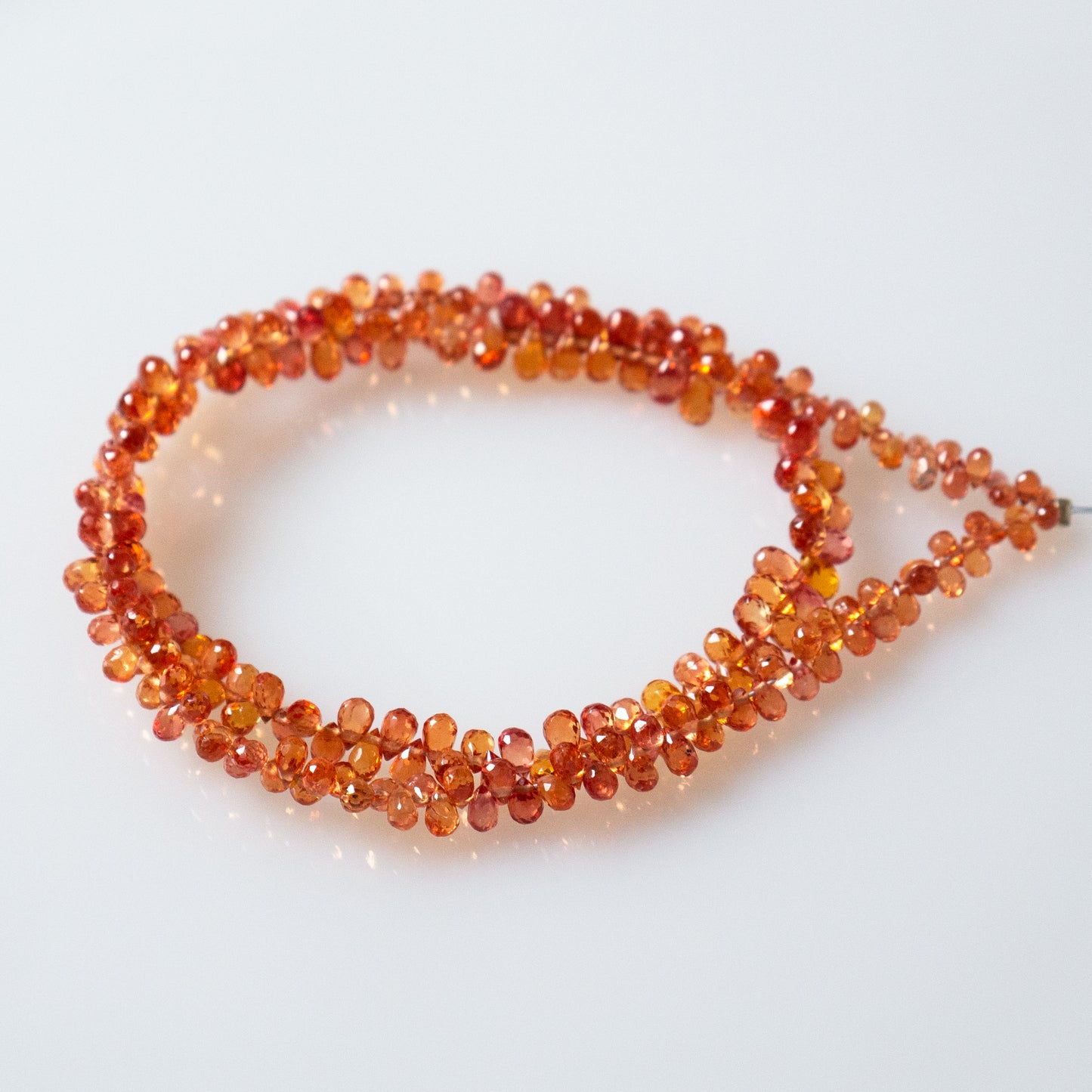 Rare Orange &amp; Red Sapphire Teardrop