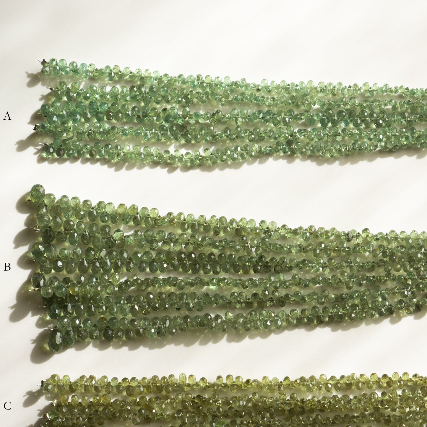 Rare African Demantoid Garnet Faceted Drop 1 Strand