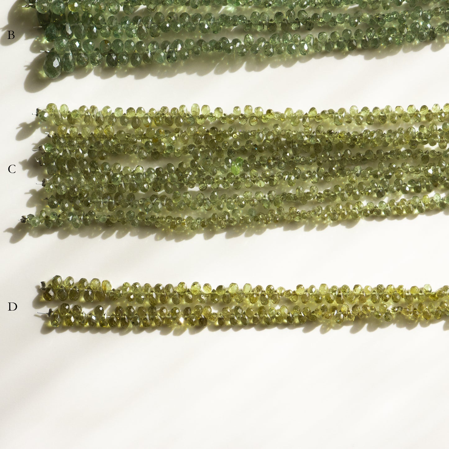 Rare African Demantoid Garnet Faceted Drop 1 Strand