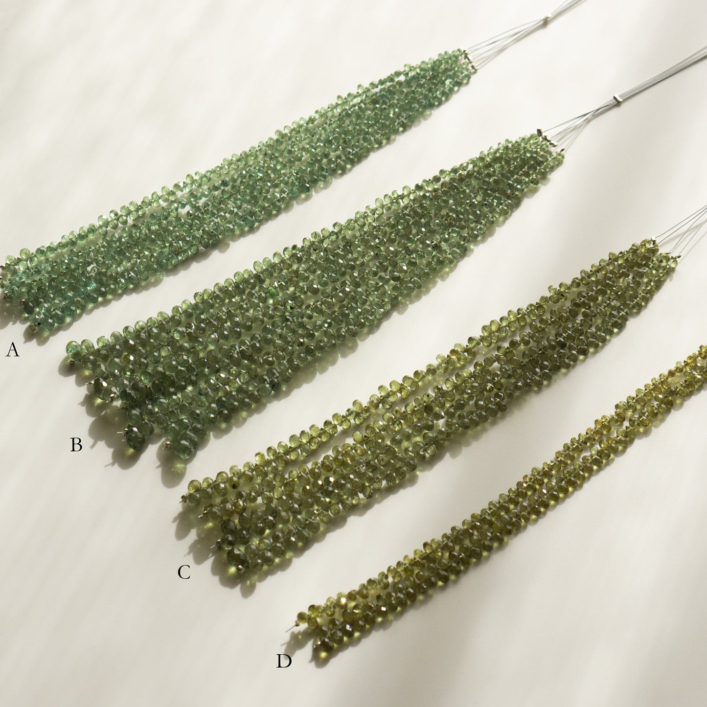 Rare African Demantoid Garnet Faceted Drop 1 Strand