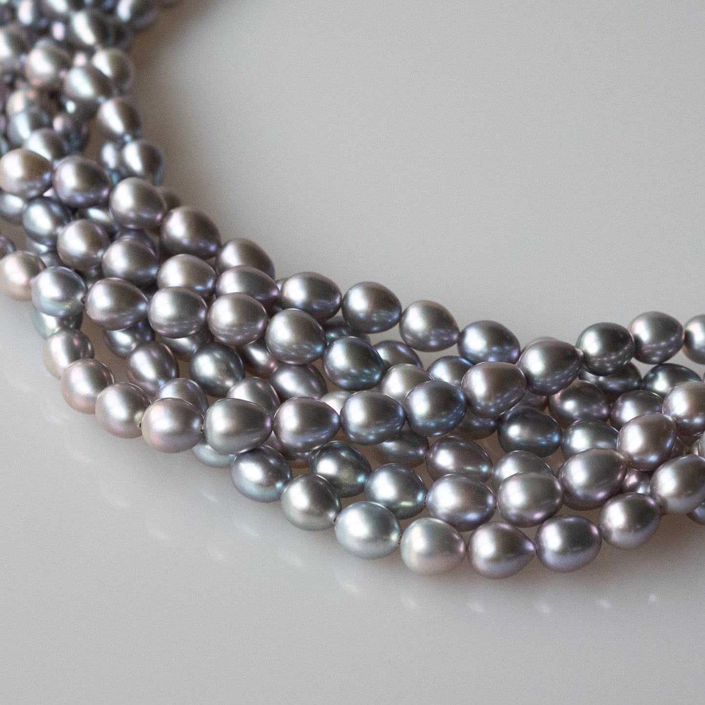 Freshwater Pearl Dyed Silver Gray Drop Beads 1Strand