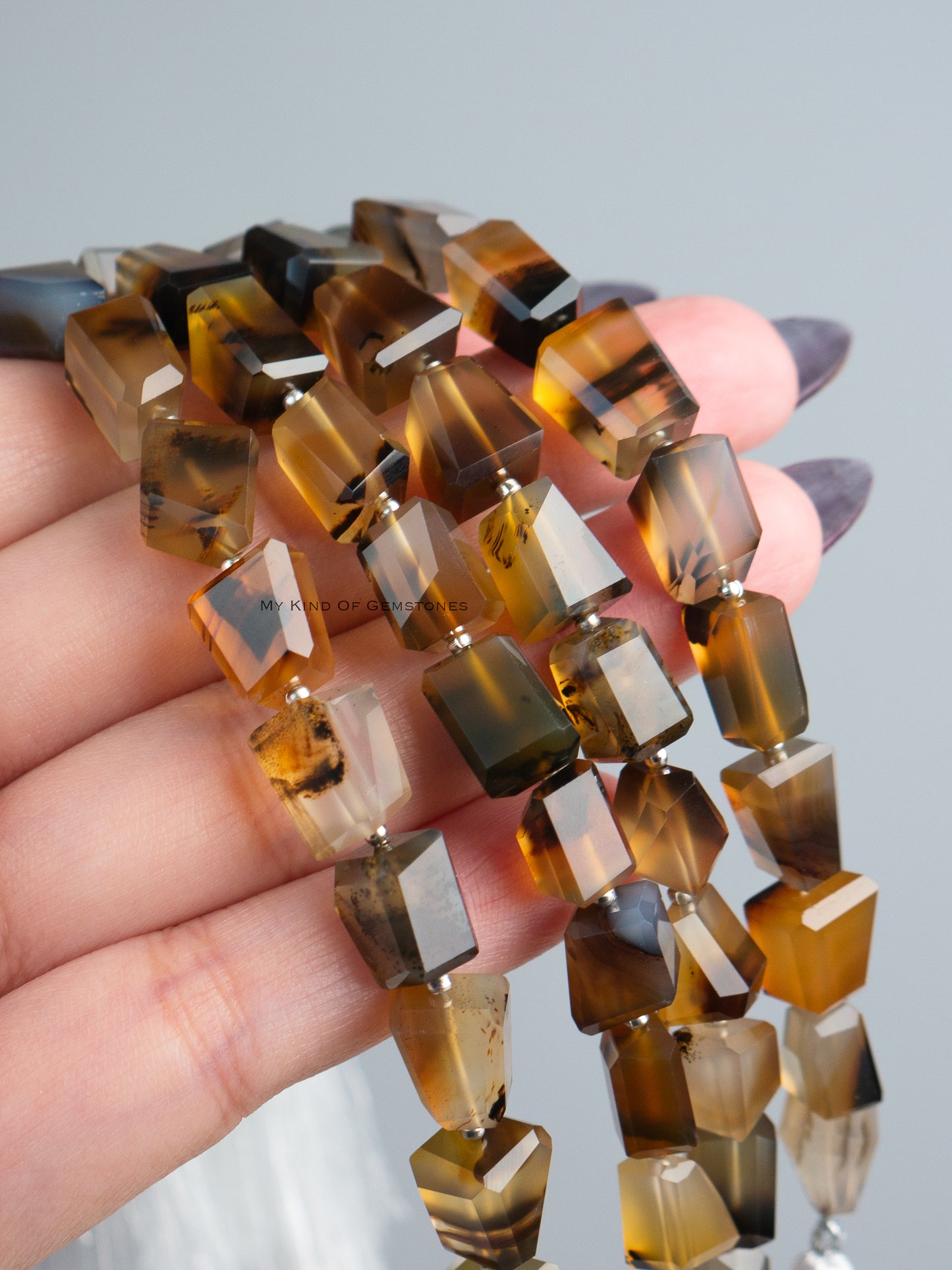 [Original Beads] Montana Agate Nugget Cut Beads 1Strand