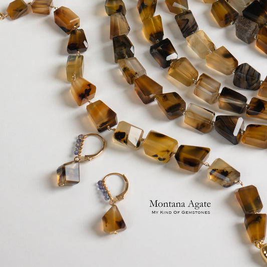 [Original Beads] Montana Agate Nugget Cut Beads 1Strand