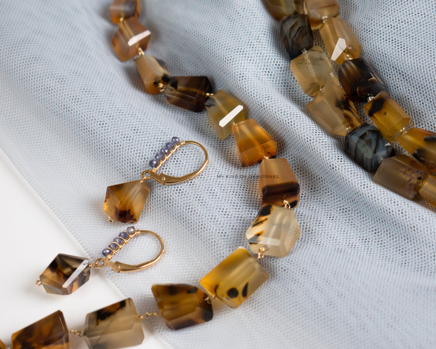 [Original Beads] Montana Agate Nugget Cut Beads 1Strand