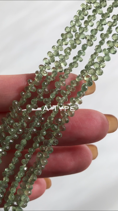 Rare African Demantoid Garnet Faceted Drop 1 Strand